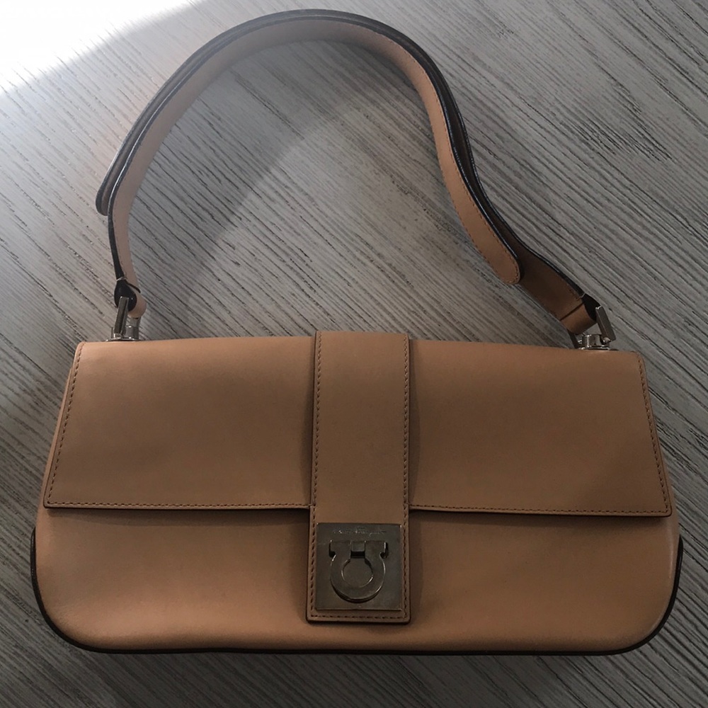 Authentic Salvatore Ferragamo Beige Bag